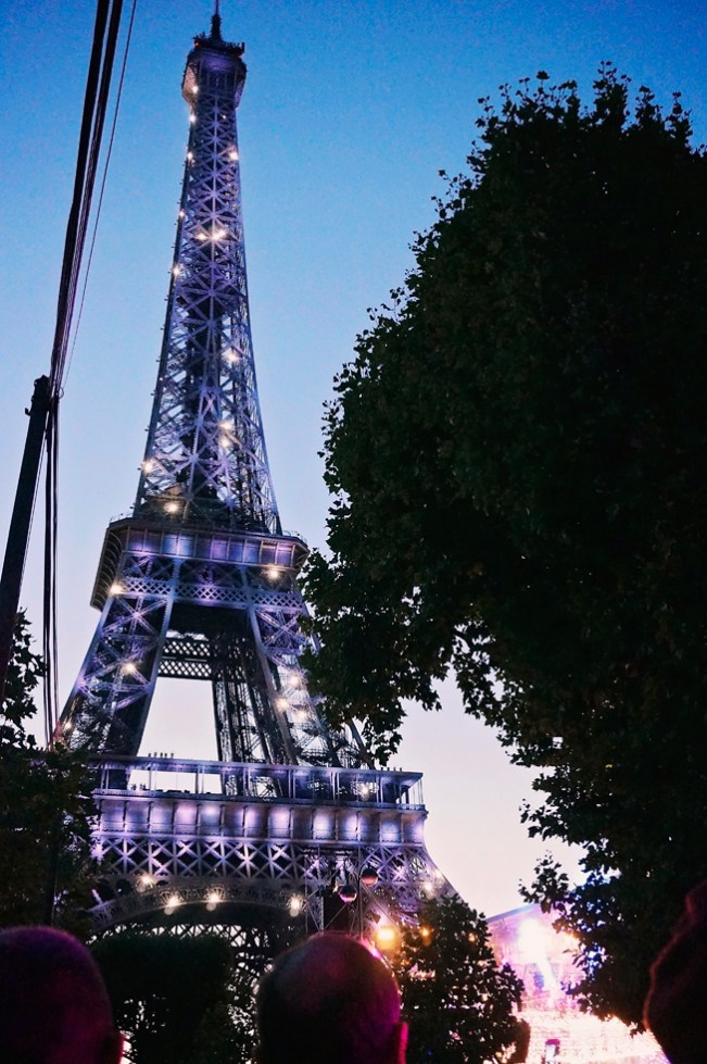 The tower glowed every color of the rainbow